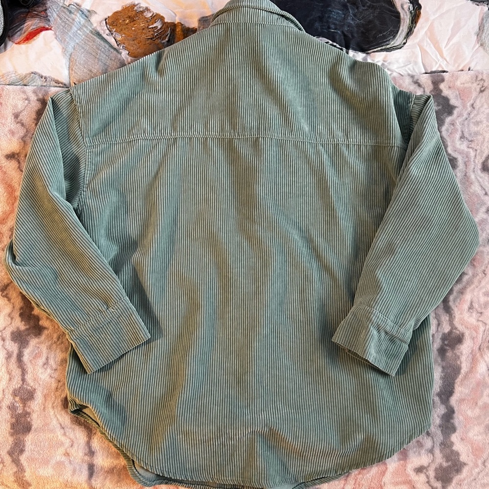 🍀Mint Green Corduroy-Style‎ Women’s Medium Oversized Shacket - Picture 2 of 5